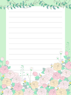 玫瑰花月季花鲜花花卉信纸明信片