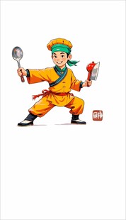 厨神中餐厨师卡通 