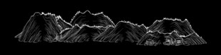黑白线描山水画