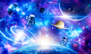 梦幻宇宙星球太空星云银河背景墙