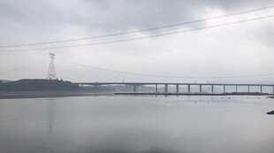 清远飞来峡白鹤塘北江边早上景色