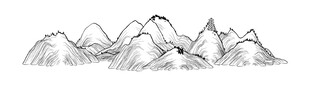 线描群山