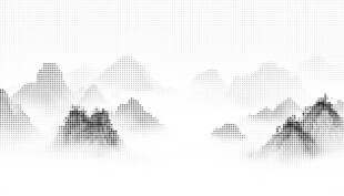 点状中式山水画激光镂空