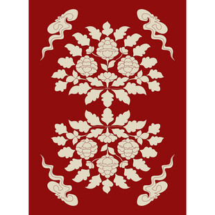 花朵团花花纹彩画边纹图案背景