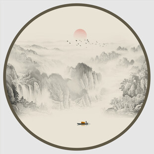 圆形山水画