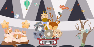 卡通儿童房背景墙