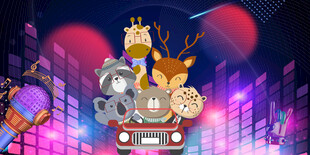 卡通动物背景墙