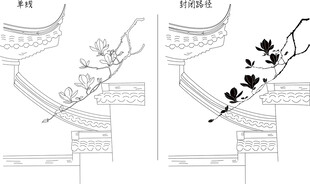 玉兰花 矢量图