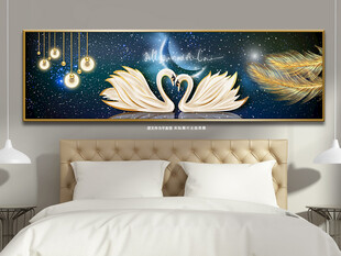 浪漫星空天鹅湖床头装饰画