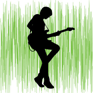 吉他演奏者剪影