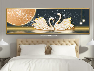 浪漫月光天鹅湖床头装饰画