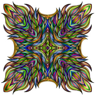 多彩抽象对称花纹图案