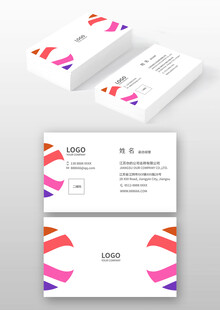 多彩几何图案创意名片设计