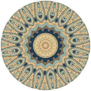 圆形中式古典花纹地毯图案