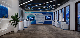 现代科技感展厅内部空间