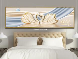 浪漫天鹅湖温馨感床头装饰画