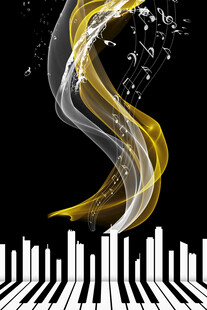 现代抽象线条钢琴音乐画高级高档