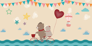 儿童房简约背景墙