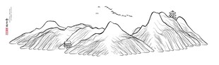 意境水墨山水线条画