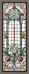 蒂凡尼教堂染色玻璃花窗贴膜图案