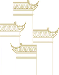 中式古建筑屋檐元素 矢量图