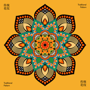 精美曼陀罗艺术图案矢量可编辑