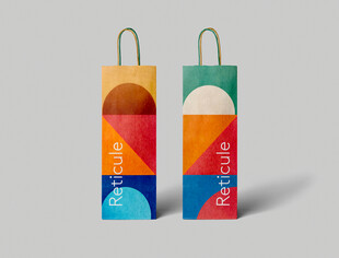 手提袋样机多彩手提咖啡袋设计