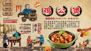 鸡公煲背景墙