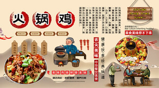火锅鸡背景墙