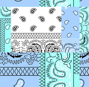 腰果花纹拼接图案