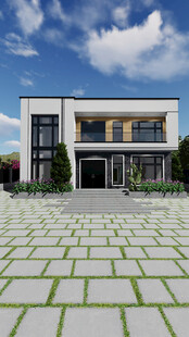 SU草图大师二层现代别墅模型