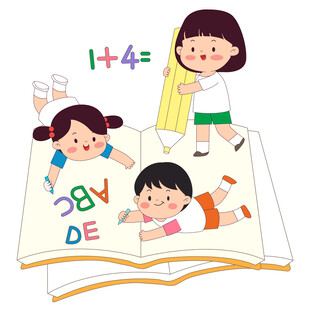 儿童学习字母拼音abc教育插画