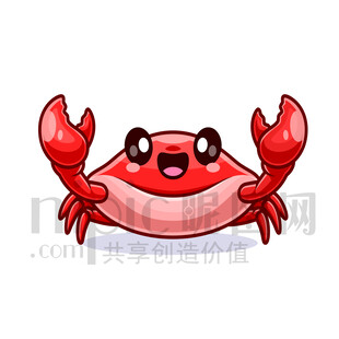 可爱卡通螃蟹海鲜海蟹