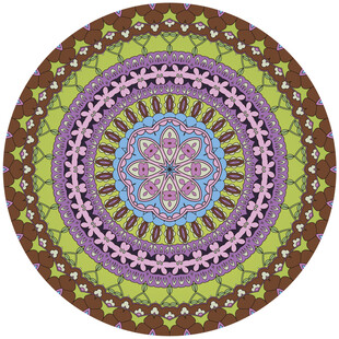 圆形民族风复古地毯花纹图案