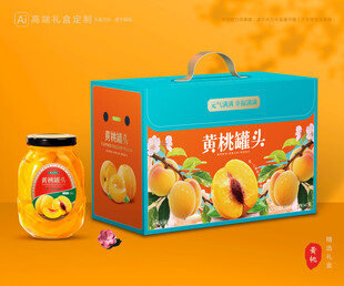 黄桃罐头包装 桃子礼盒