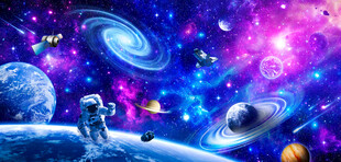 宇宙星云太空星球宇航员星空背景