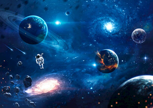 太空宇航员星球宇宙陨石黑洞背景