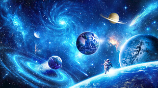 太空星球宇宙空间银河黑洞背景墙