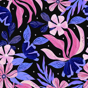 梦幻花卉图案背景设计