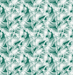 清新绿白叶片纹理图案