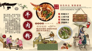牛肉粉背景墙