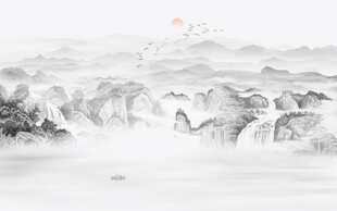 水墨意境山水画