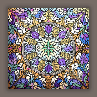 教堂蒂凡尼染色玻璃万花筒图案
