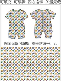 卡通吓跑老虎 宝宝和尚服 印花