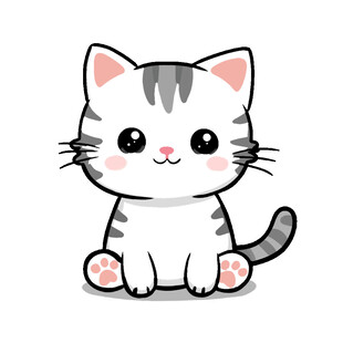 可爱卡通猫咪坐立形象