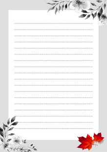 简约信纸配花叶装饰