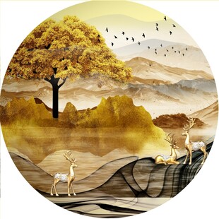 圆形抽象艺术画