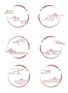 中国风古典祥云纹书法笔触边框