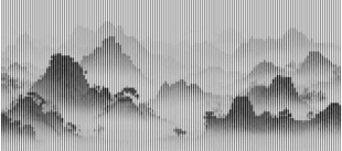 线条镂空山水