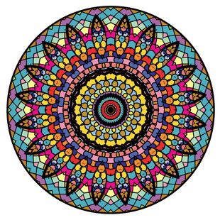 圆形教堂蒂凡尼玻璃艺术图案